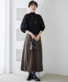 洗える】シアーギャザー ハイネック ニット / 23区 | ファッション通販