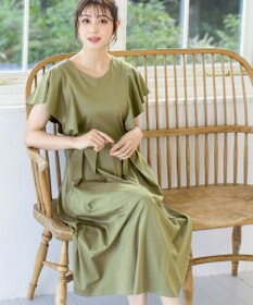 Tiaclasse L 【洗える】ストレスフリーで着用できるカットソーフレアワンピース