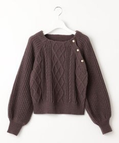 Feroux 【洗える】金釦ケーブル ニット