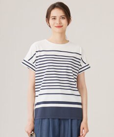 自由区 L 【洗える】ハイカウントボーダー カットソー