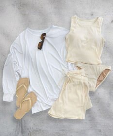 OP／FILA 【ocean pacific】ラッシュガード付き水着4点セット タンキニデザイン