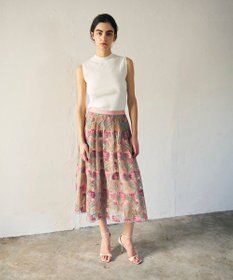 GRACE CONTINENTAL フラワー刺繍チュールスカート