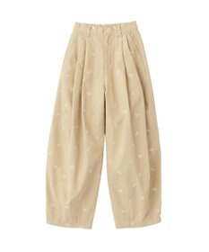 earth music&ecology 【綿100】フラワー刺繍ツイルカーブパンツ