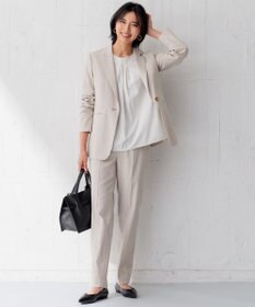 23区 【洗える/セットアップ対応】アイアスマットストレッチ テーパード パンツ