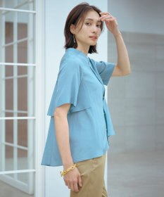 J.PRESS LADIES 【WEB限定カラーあり・洗える・速乾・接触冷感】リライムライトローン バックフリル ブラウス スモーキーミント系