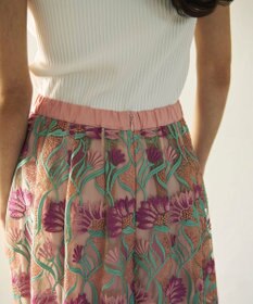 GRACE CONTINENTAL フラワー刺繍チュールスカート