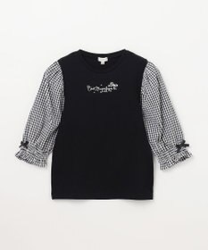 ANY KIDS 袖ギンガム 七分袖 Tシャツ