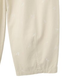 earth music&ecology 【綿100】フラワー刺繍ツイルカーブパンツ