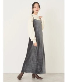 earth music&ecology ベロアプリーツキャミワンピース