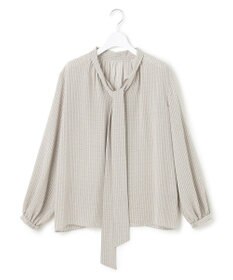 23区 L 【洗える】ヴィンテージ プリント ボウタイ ブラウス