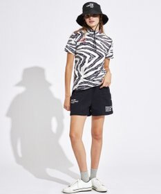 PW CIRCULUS 【UVカット / 吸水速乾 / 伸縮性抜群】【WOMEN】ゼブラ柄モック T ゴルフウェア レディース