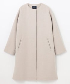 ANY 【防風裏地】ウールブレンドノーカラーコート