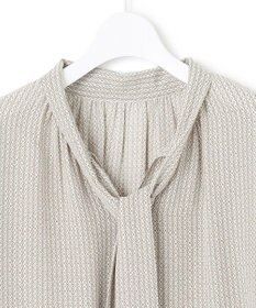 23区 L 【洗える】ヴィンテージ プリント ボウタイ ブラウス