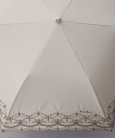 AURORA NINA RICCI （ニナリッチ)  幾何レース風刺しゅう晴雨兼用パラソル（折り畳み・トップフラット傘）