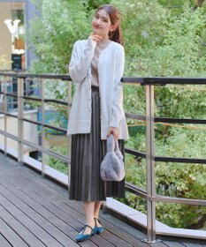 Tiaclasse 【新色追加】スエードポンチプリーツスカート