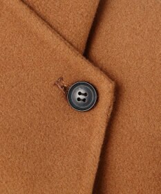 BEIGE， LEMOORE / ウールリバーフェイクレザーポケット付きコート