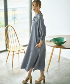 組曲 【WEB限定】クレープストレッチ シャツワンピース