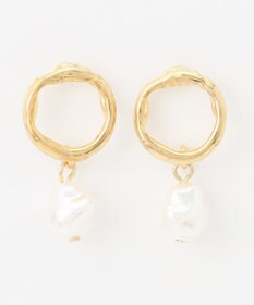 ANY 【WEB限定】ゴールドリングパールピアス(両耳用)