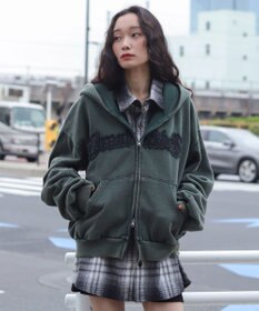 WEGO 【ユニセックス着用ITEM/MLサイズ展開】ショートグラフィックZIPパーカー