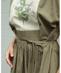 muuc ジャスミン刺繍フレンチスリーブワンピース〈日本製・綿100%天然素材・遠州織物〉〈繊細な花刺繍〉〈上品なロング丈〉〈ゆったりフリーサイズ〉〈大人の夏ワンピ〉