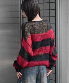 WEGO モヘアタッチボーダーBIGニット