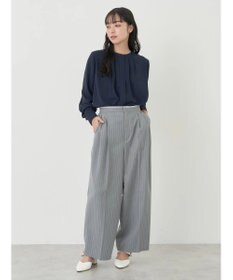 earth music&ecology ノーカラーフロントタックブラウス