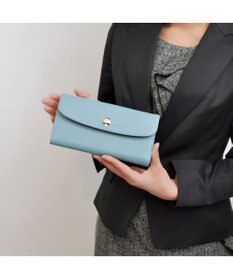 UNBILLION perche カラーコンビレザーかぶせ外がま口長財布