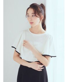 earth music&ecology パイピングフレアスリーブカットソー