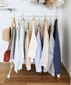 tower 収納力アップハンガーラック タワー 2段 ホワイト