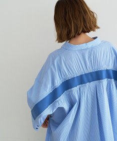 YECCA VECCA リブMIXストライプオーバーシャツ