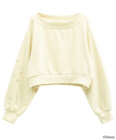 earth music&ecology 【予約】Disney/キラキラモチーフ刺繍オフショルスウェット