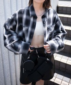 WEGO オンブレチェックショートシャツ