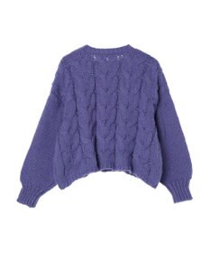 earth music&ecology ローゲージ手編み風ケーブルプルオーバー