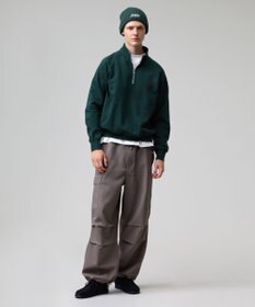 J.PRESS MEN 【AaronChang】【UNISEX】ワンポイントハーフジップ スウェットシャツ