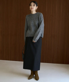 UNFILO L アルパカシャギー クルーネック プルオーバー