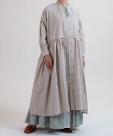 muuc 花刺繍モチーフのコットンローンワンピース