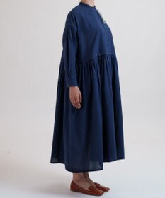 muuc 花刺繍モチーフのコットンローンワンピース