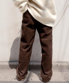 WEGO 【ユニセックス着用ITEM/ウエストゴム/SMLサイズ展開】コーデュロイイージーストレートパンツ