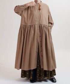 muuc 花刺繍モチーフのコットンローンワンピース