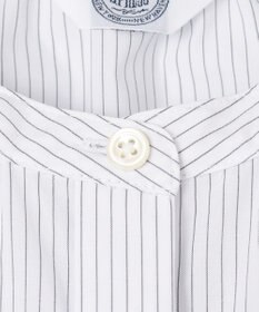 J.PRESS LADIES 【洗える】APESCO ストライプ バンドカラー ブラウス