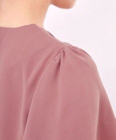 Tiaclasse L 【洗える】麻調ピンタックチュニックブラウス