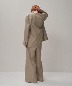 ATON WOOL SILK TWILL | タックレスワイドパンツ