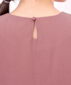 Tiaclasse L 【洗える】麻調ピンタックチュニックブラウス