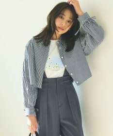 Feroux 【ONWARD CROSSET MAG掲載・2WAY】リボンクロップド シャツ