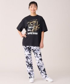 Chacott モノクロプリントブーツカットパンツ