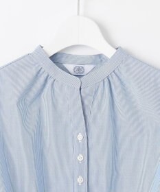 J.PRESS LADIES 【洗える・接触冷感・UVケア】エステネージュストライプ コクーン ブラウス