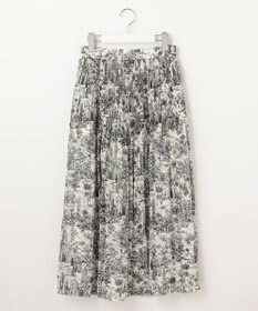 自由区 【カタログ掲載・洗える】ランドスケーププリント スカート