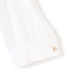 BEIGE， 【洗える】MAGNOLIA / ゴールド釦コットンショート丈ブラウス