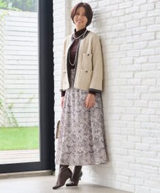 自由区 L 【洗える】バロックプリント スカート