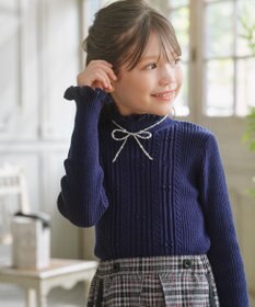 組曲 KIDS 【Fサイズ】パールリボン ネックレス